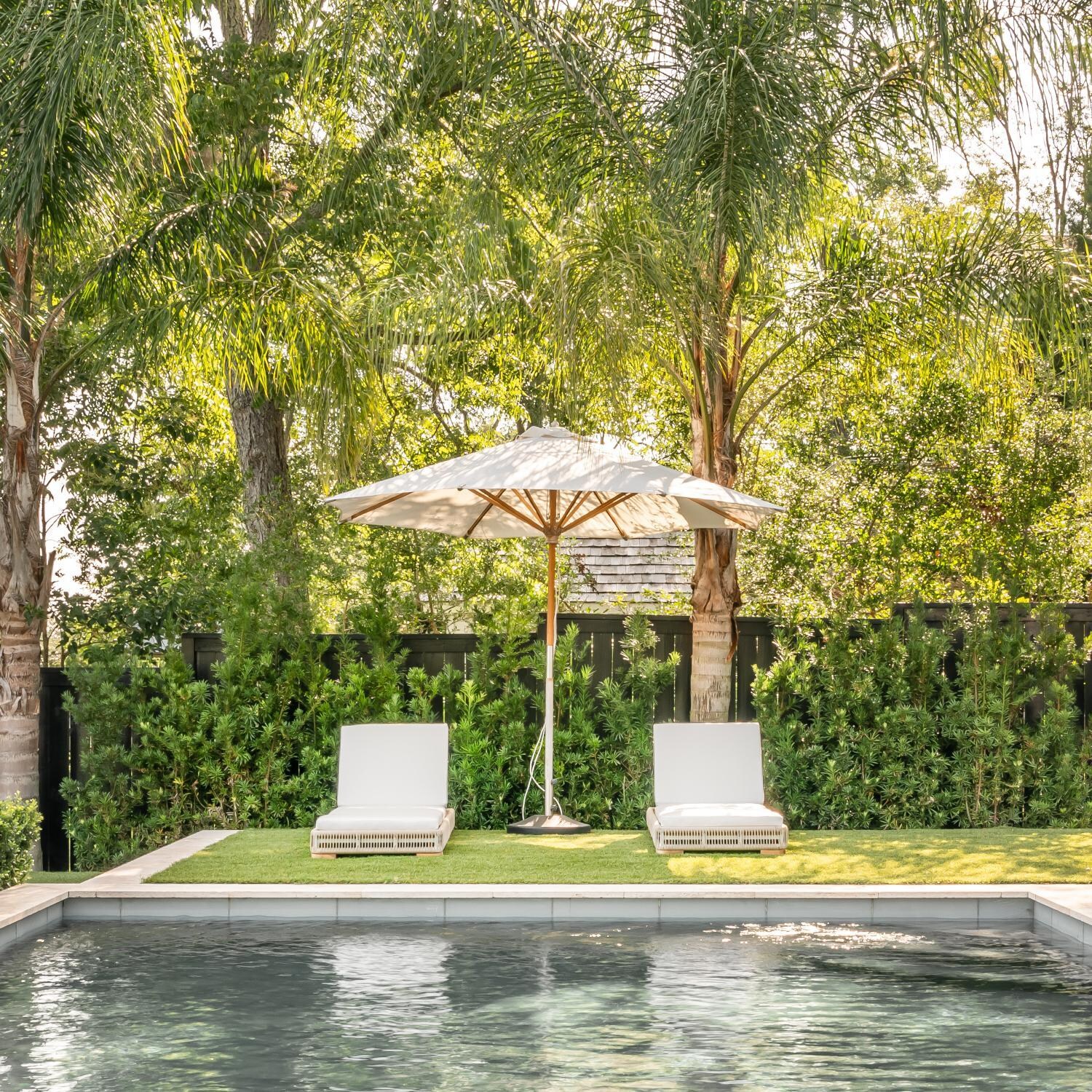 Teak + Table Breeze Olefin Rope & Teak Patio Chaise Lounge in Dune/Sand - Poolside - Lifestyle thumbnail