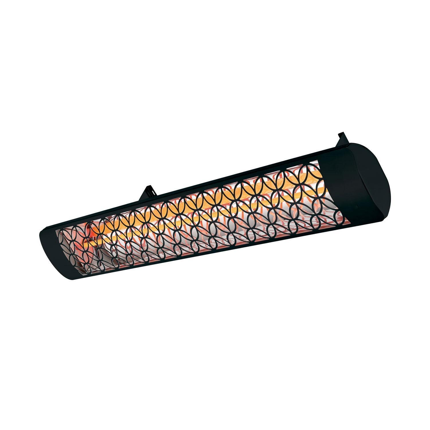 Eurofase EF30277B2 Clover Series 61-in 3000 Watt Single Element Marine Grade 277V Electric Patio Heater in Black - On - Side View - White Background thumbnail