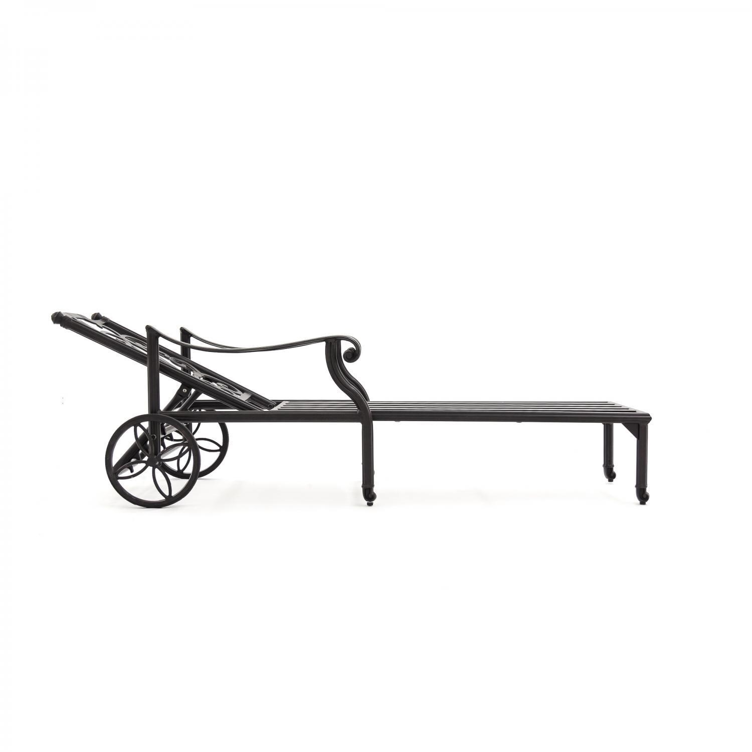 Evangeline Cast Aluminum Patio Chaise Lounge Frame Only - Position 3 thumbnail