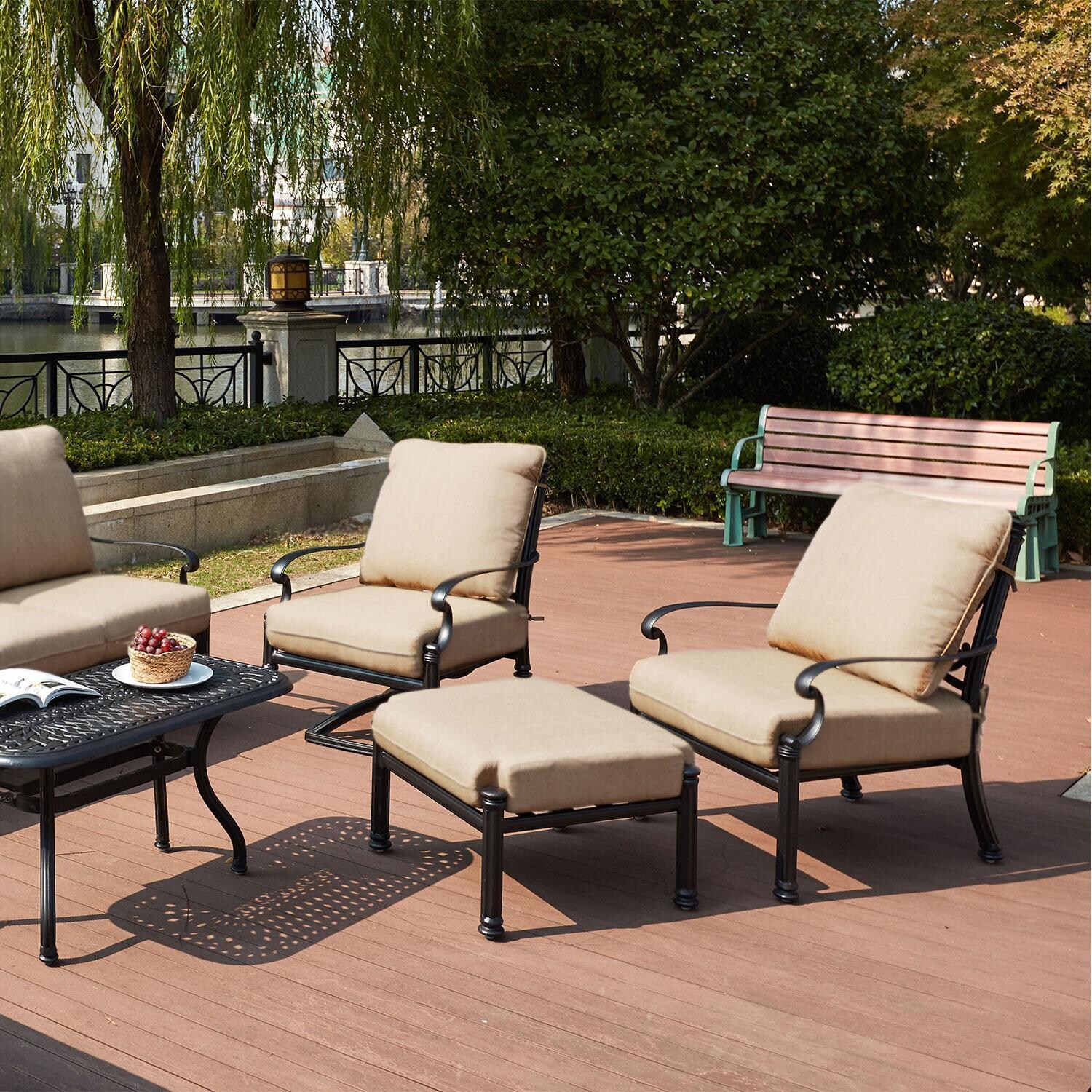 Darlee Santa Barbara Patio Ottoman - Mocha - With Set (Not Included) - Lifestyle thumbnail