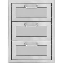 BBQGuys.com Kingston Panel Series 20-Inch Stainless Steel Triple Access Drawer