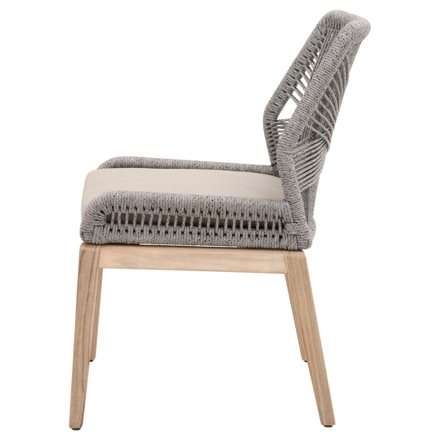 Lakeview Peninsula Way 2 Pc Woven Rope Dining Side Chair in Platinum  - Side View thumbnail