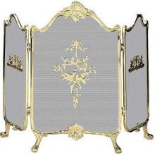 UniFlame 41-Inch 3 Fold Fully Cast Solid Brass Ornate Fireplace Screen - S-9099 image