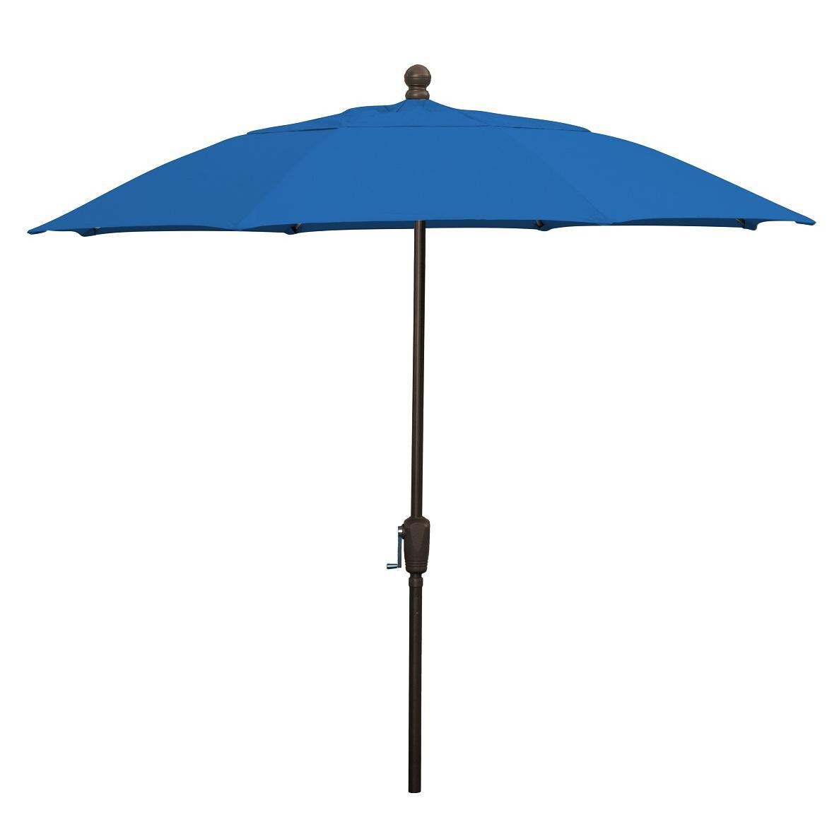 FiberBuilt 9 Ft. Aluminum Market Patio Umbrella With Crank Lift - Champagne Pole / Pacific Blue Olefin