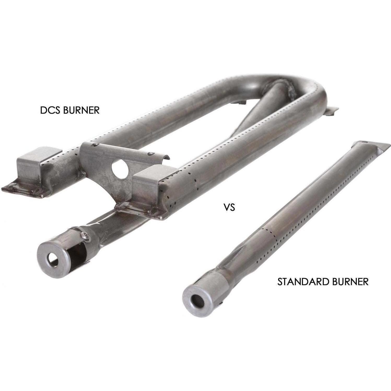 DCS BE1-48C-N Series 9 48 Inch 4 Burner Built-In Natural Gas Grill w/ Charcoal Smoker Box - DCS Burner vs Standard Burner - Detail thumbnail