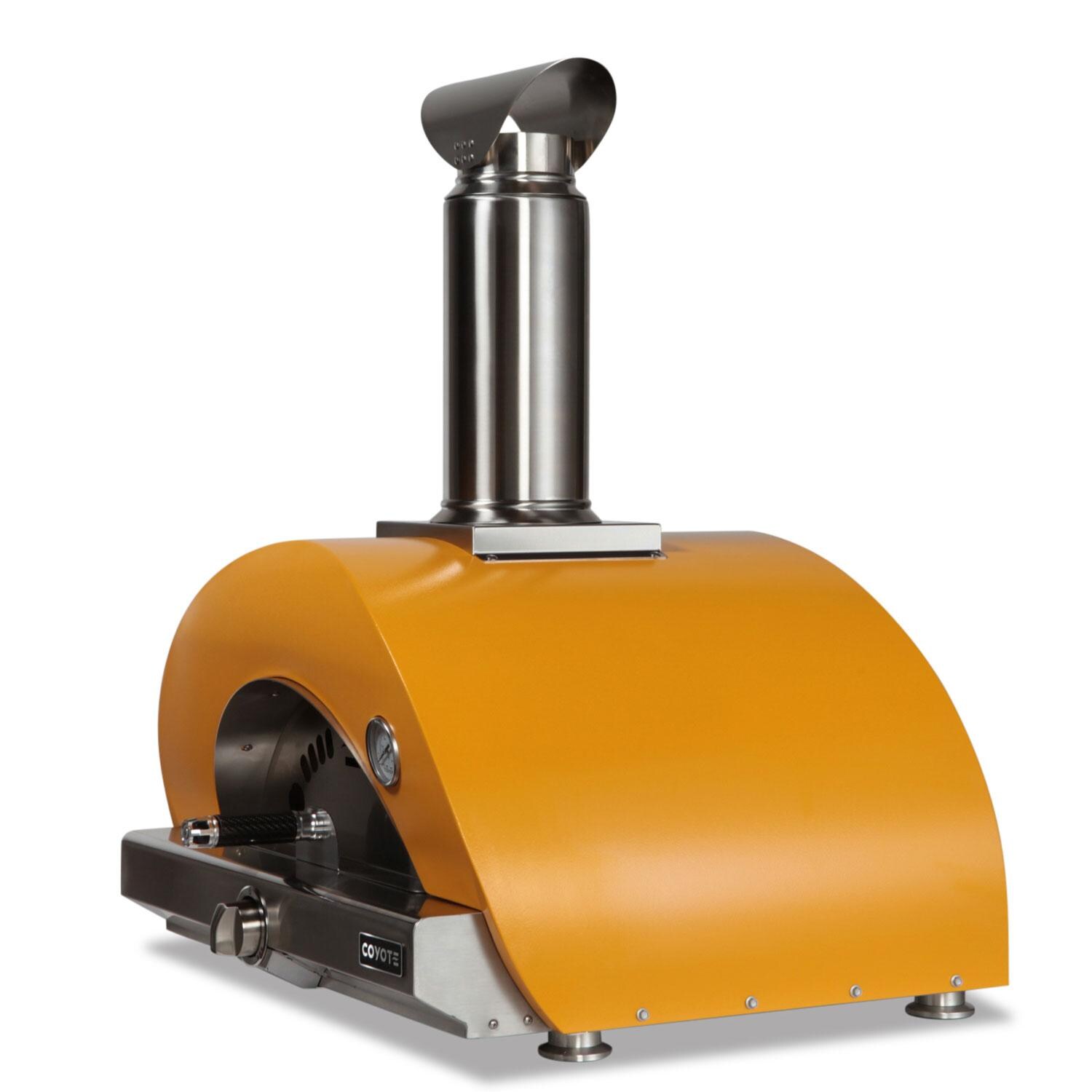 Coyote C1PZ30HYNG 30 Inch Hybrid Natural Gas Pizza Oven - Yellow - Right View - White Background thumbnail