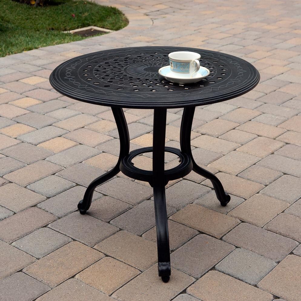 Darlee Nassau 3-Piece Patio Conversation Set with Sesame Cushions and 24 Inch Round End Table - Table - Lifestyle thumbnail