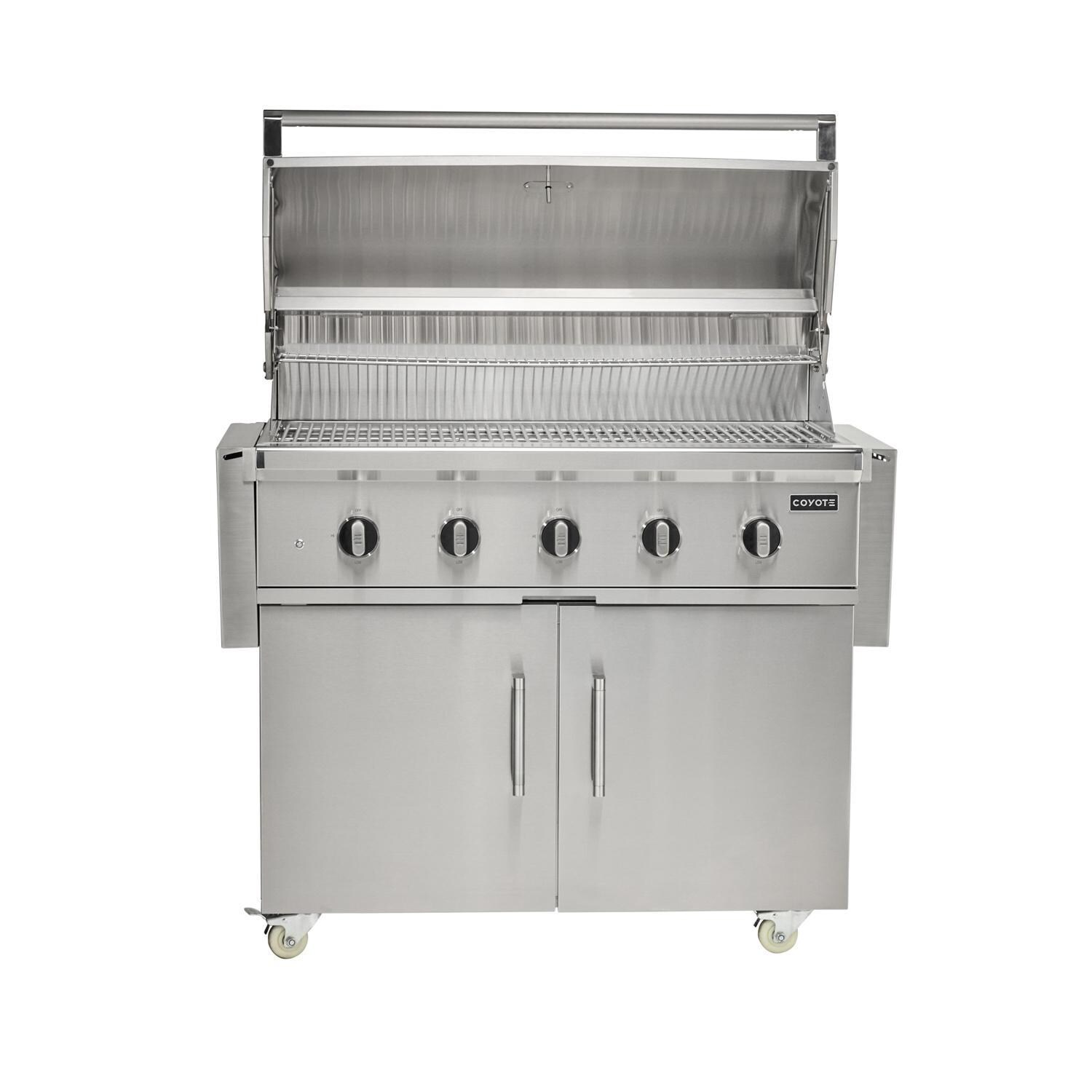 Coyote Outdoor Living 42 Inch CL-Series Freestanding Propane Grill - Hood Open - White Background thumbnail