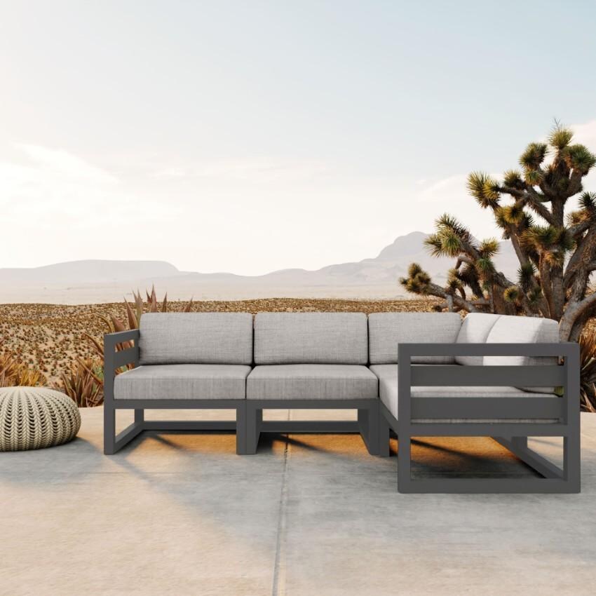 Misty Cove 4 Piece Sectional Set in Slate w/Cast Silver Cushions by Lakeview - Lifestyle thumbnail