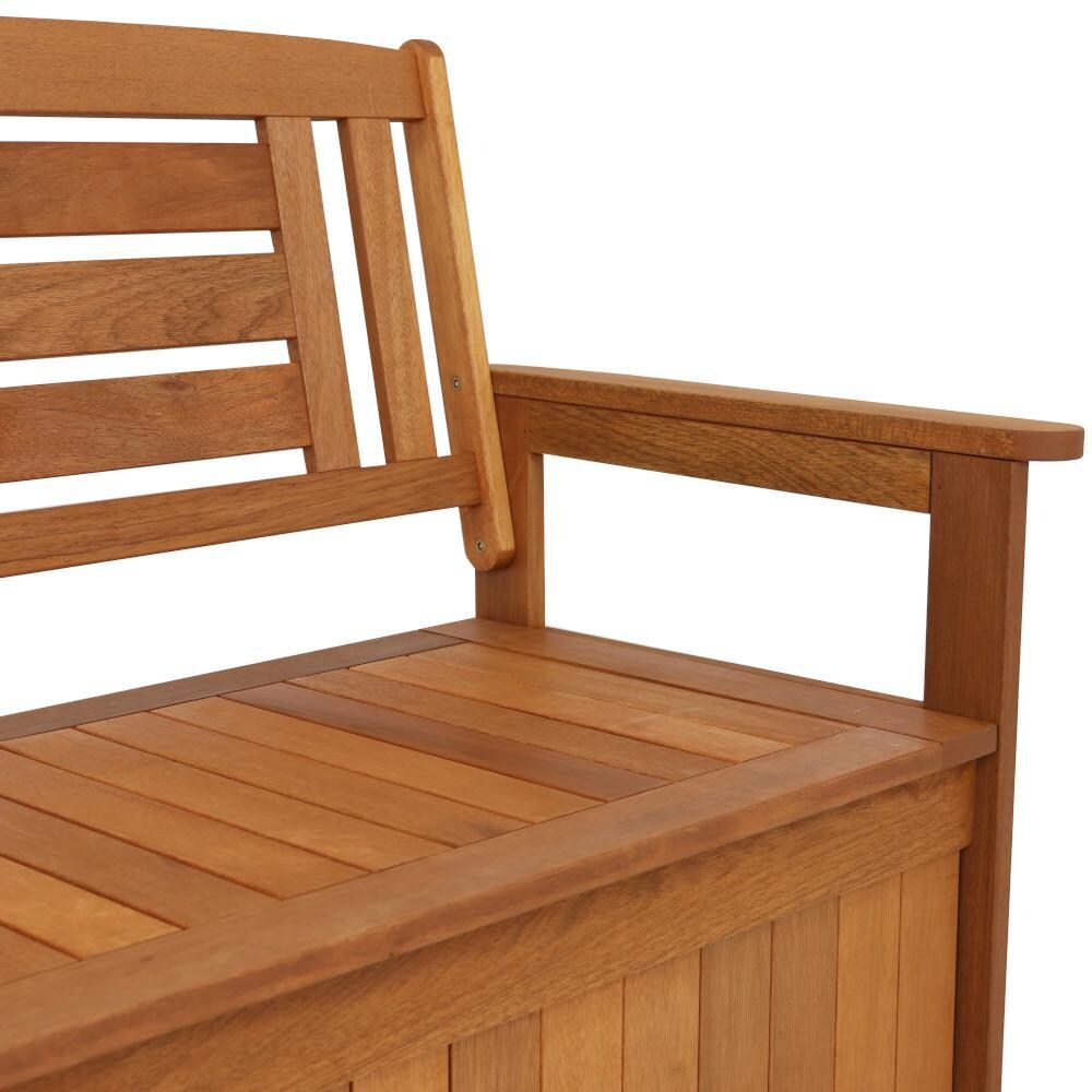 Ultimate Patio Meranti Wood Outdoor Storage Bench - Detail thumbnail