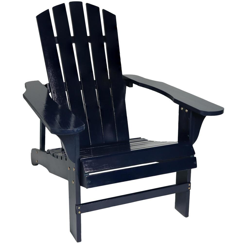 Ultimate Patio Navy Blue Wooden Adirondack Chair - Full View thumbnail