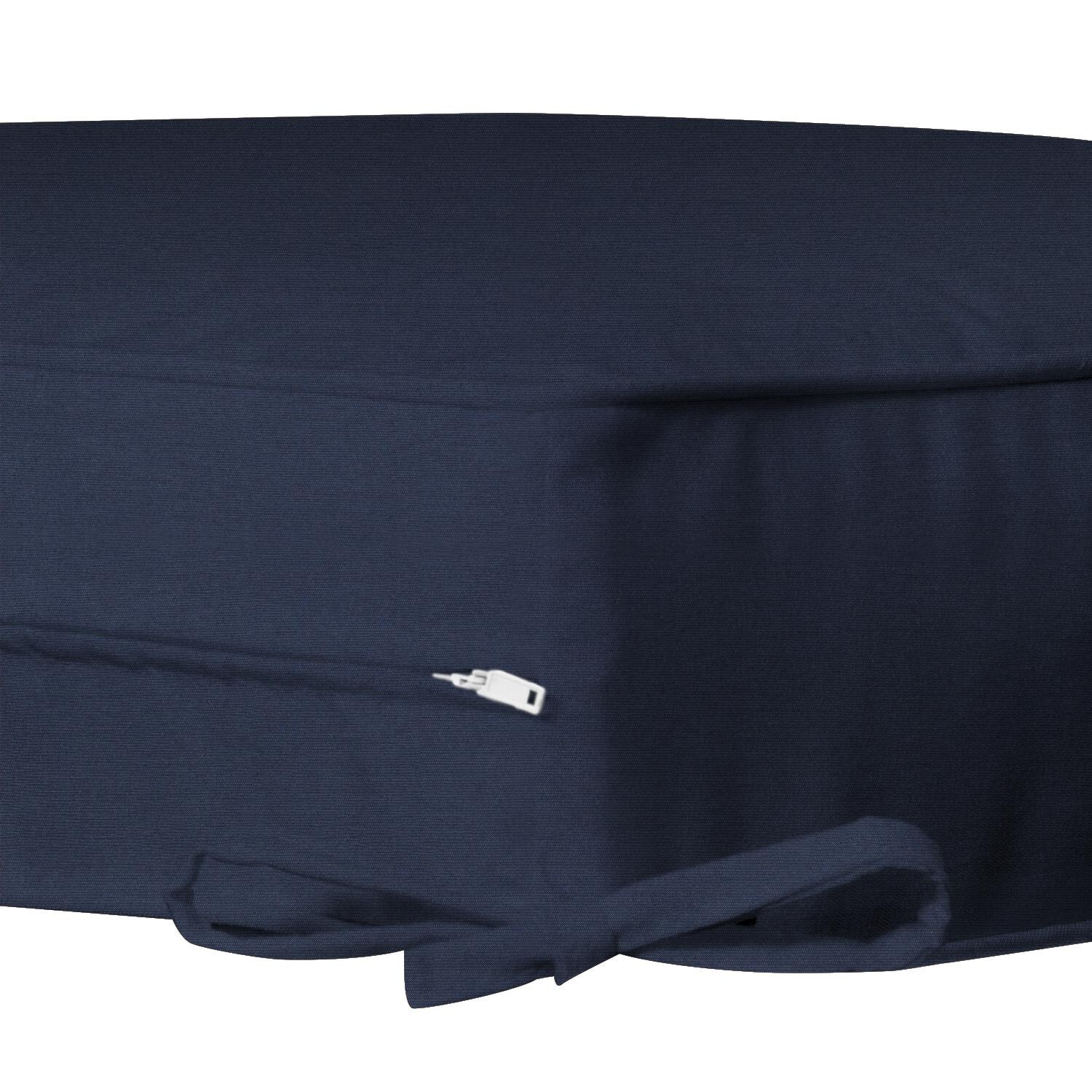 Sunbrella Canvas Navy Large Outdoor Replacement Ottoman Cushion W/ Piping By UltimatePatio.com - Zipper and Tie Detail thumbnail
