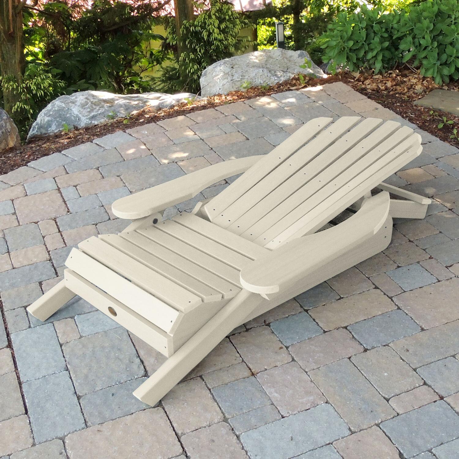 Lakeview Dream Bay Folding & Reclining Adirondack Chair - Whitewash - Folded - Lifestyle thumbnail