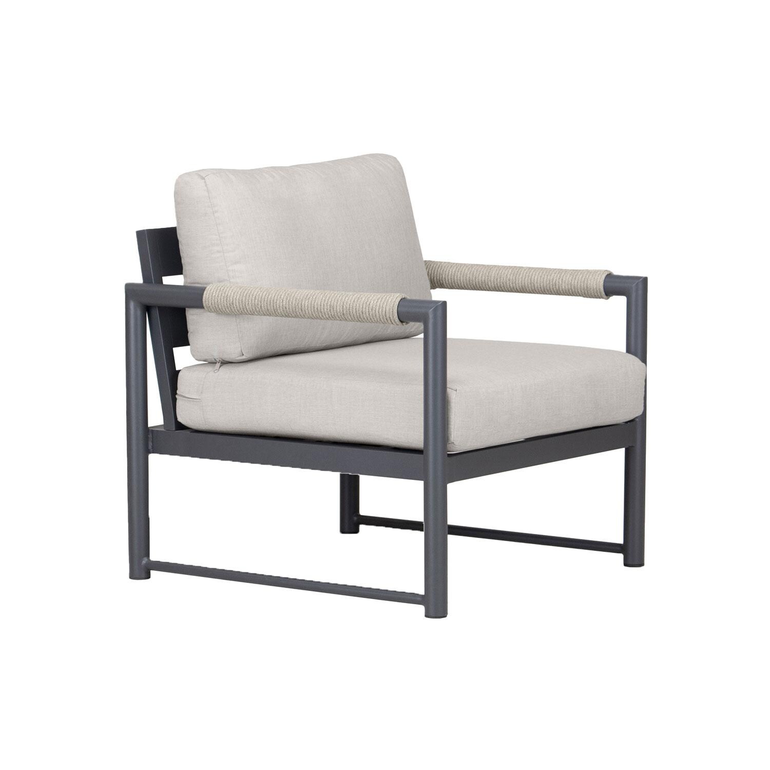 Lakeview AVEBAY-SL-PG-CC-CS Avenue Bay Slate/Pebble Gray Club Chair - Cast Silver - Angled - White Background thumbnail