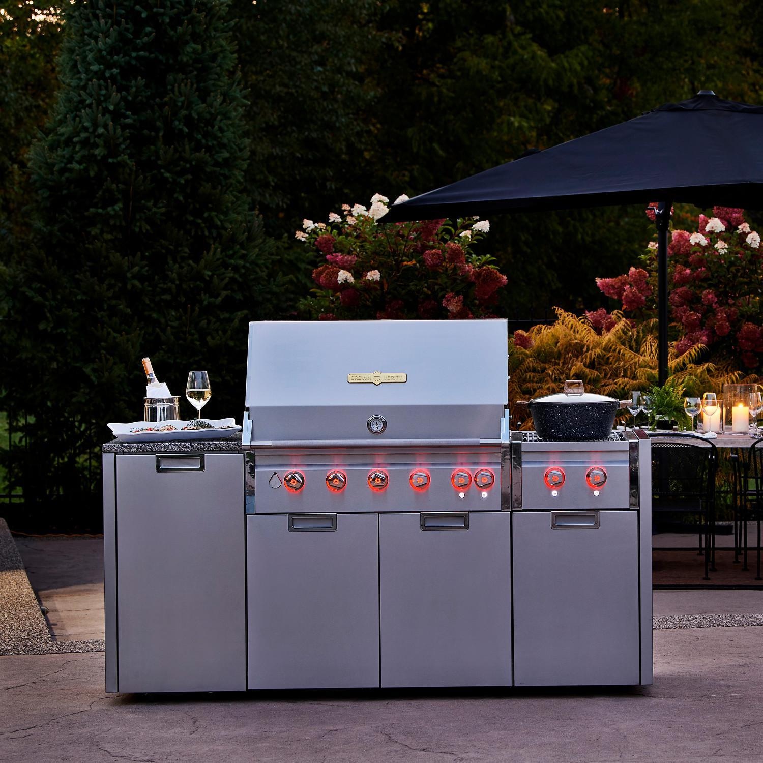 Crown Verity Infinite Series Modular Gas Grill W/ Lights Shown in Modular Outdoor Kitchen thumbnail