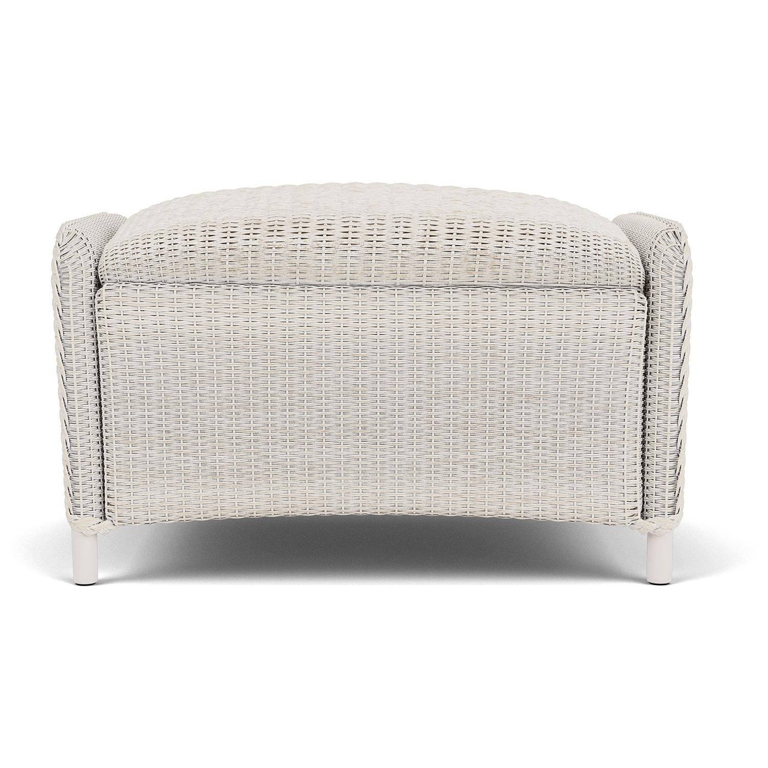 Lloyd Flanders Reflections Ottoman, Padded in Antique White Finish - Back thumbnail