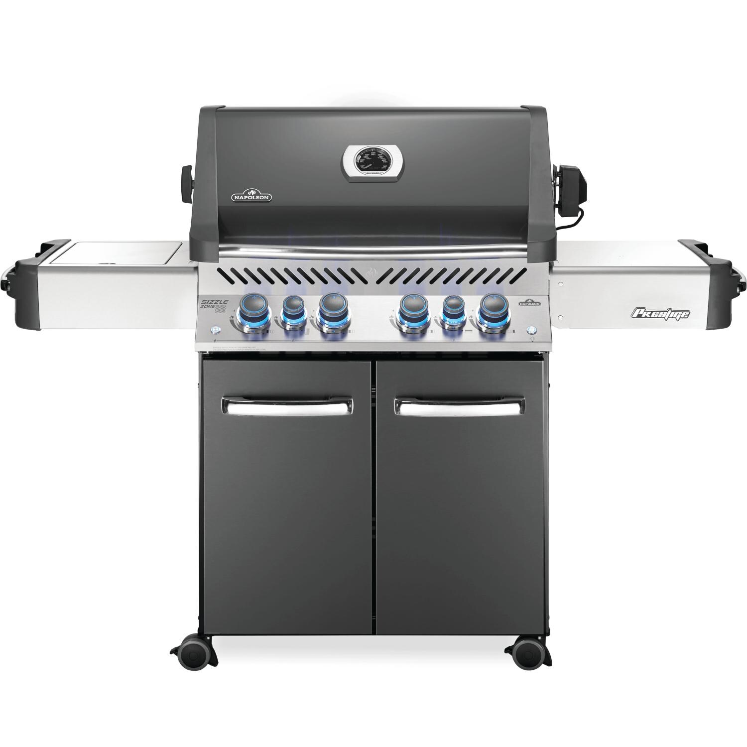 Napoleon Prestige 500 Propane Gas Grill With Infrared Rear Burner And Side Charcoal Gray P500rsibpch 3 2019