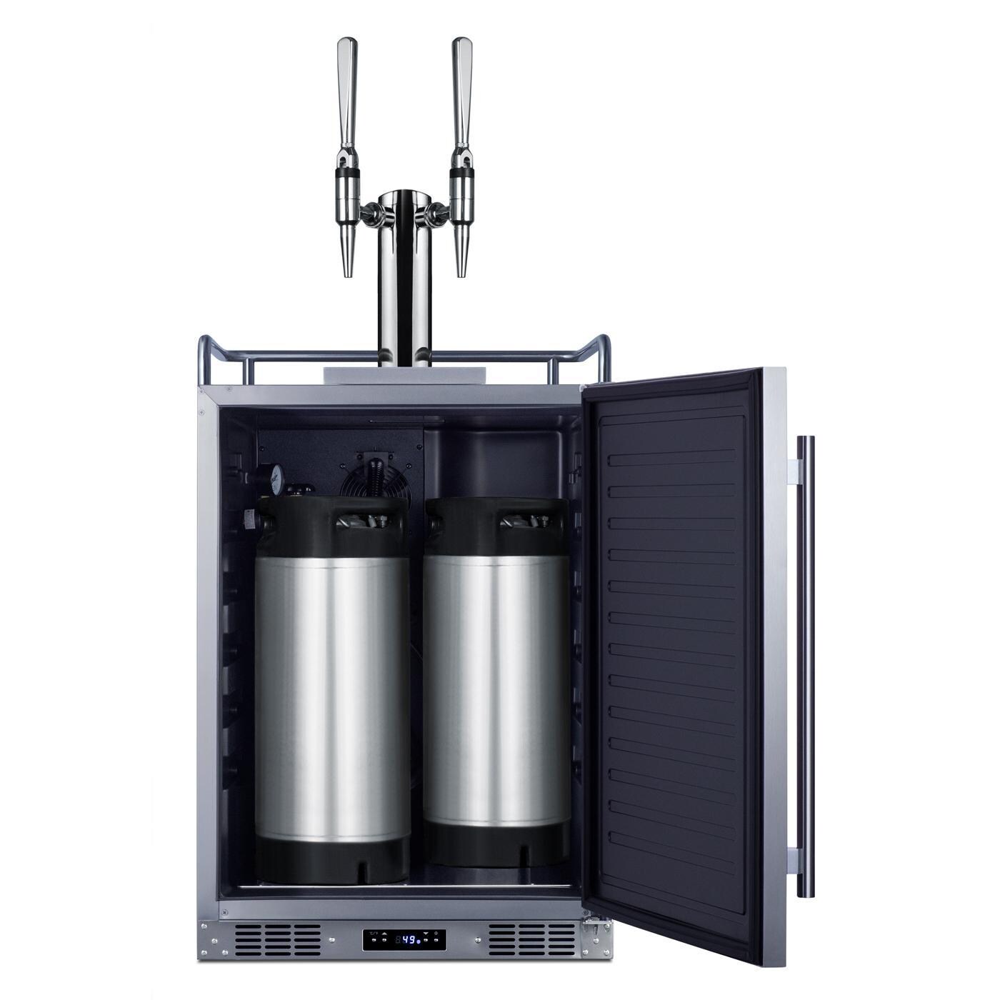 Summit SBC682NCFTWIN Commercial Outdoor Rated Double Tap Nitro Infused Coffee Dispenser / Kegerator - With Tanks thumbnail