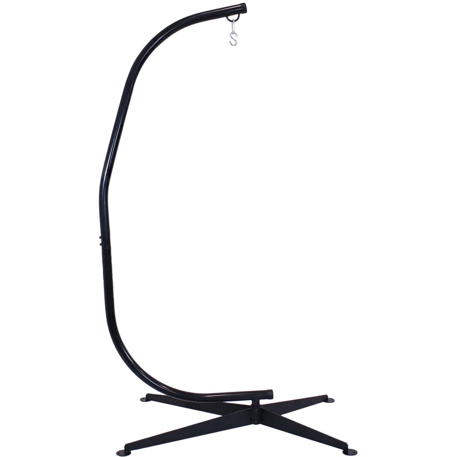 Sunnydaze Decor Steel C-Stand for Hanging Hammock Chairs - Black - HSHC image