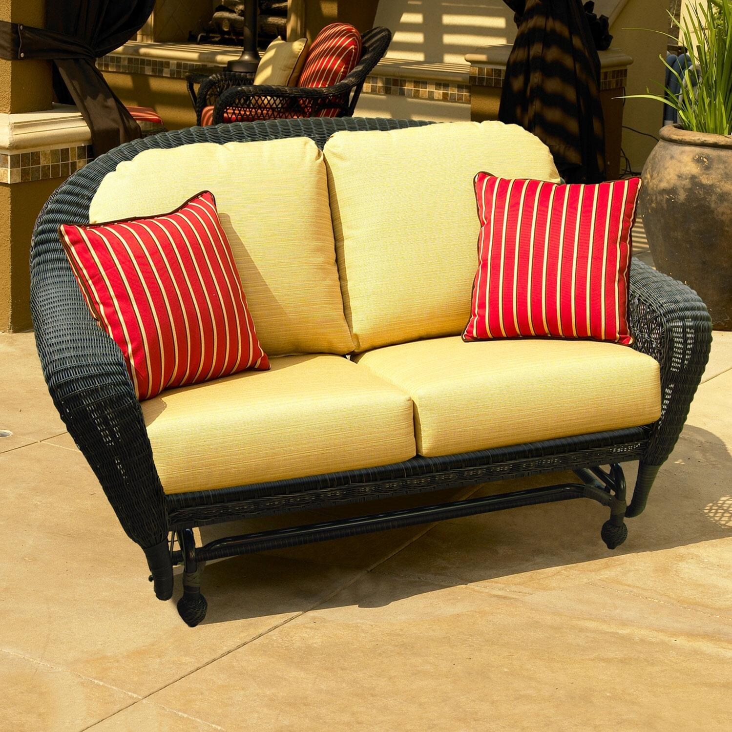 North Cape Port Royal Wicker Double Glider Espresso BBQGuys