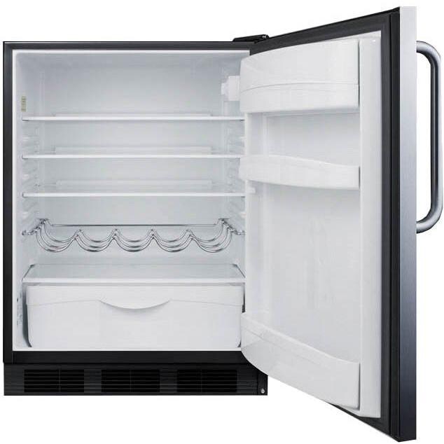Summit 5.5 Cu. Ft. Built-In / Freestanding Refrigerator - Stainless Steel - Open thumbnail