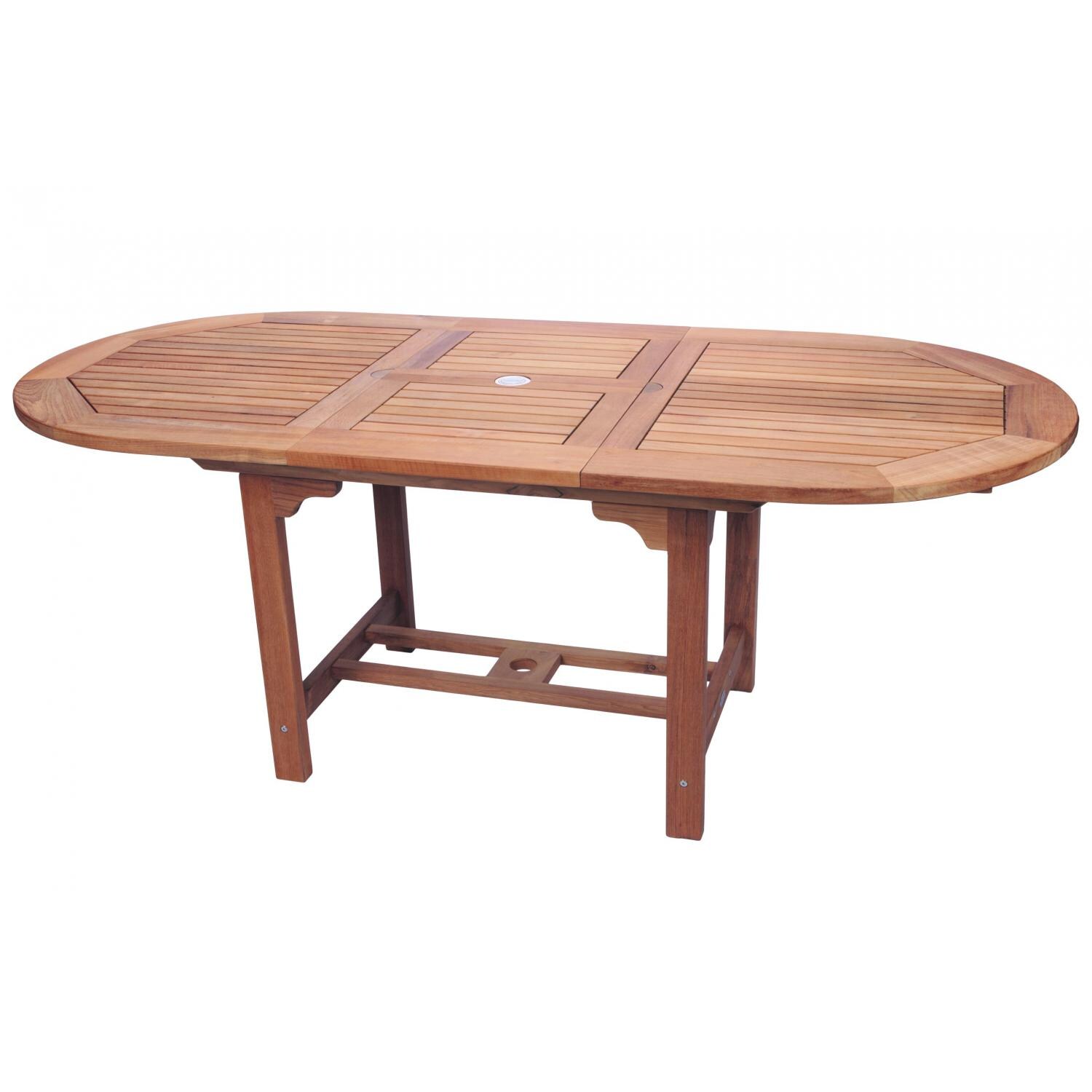 Royal Teak Collection Family 72 X 39 Inch Oval Teak Patio Dining Table With Extension thumbnail