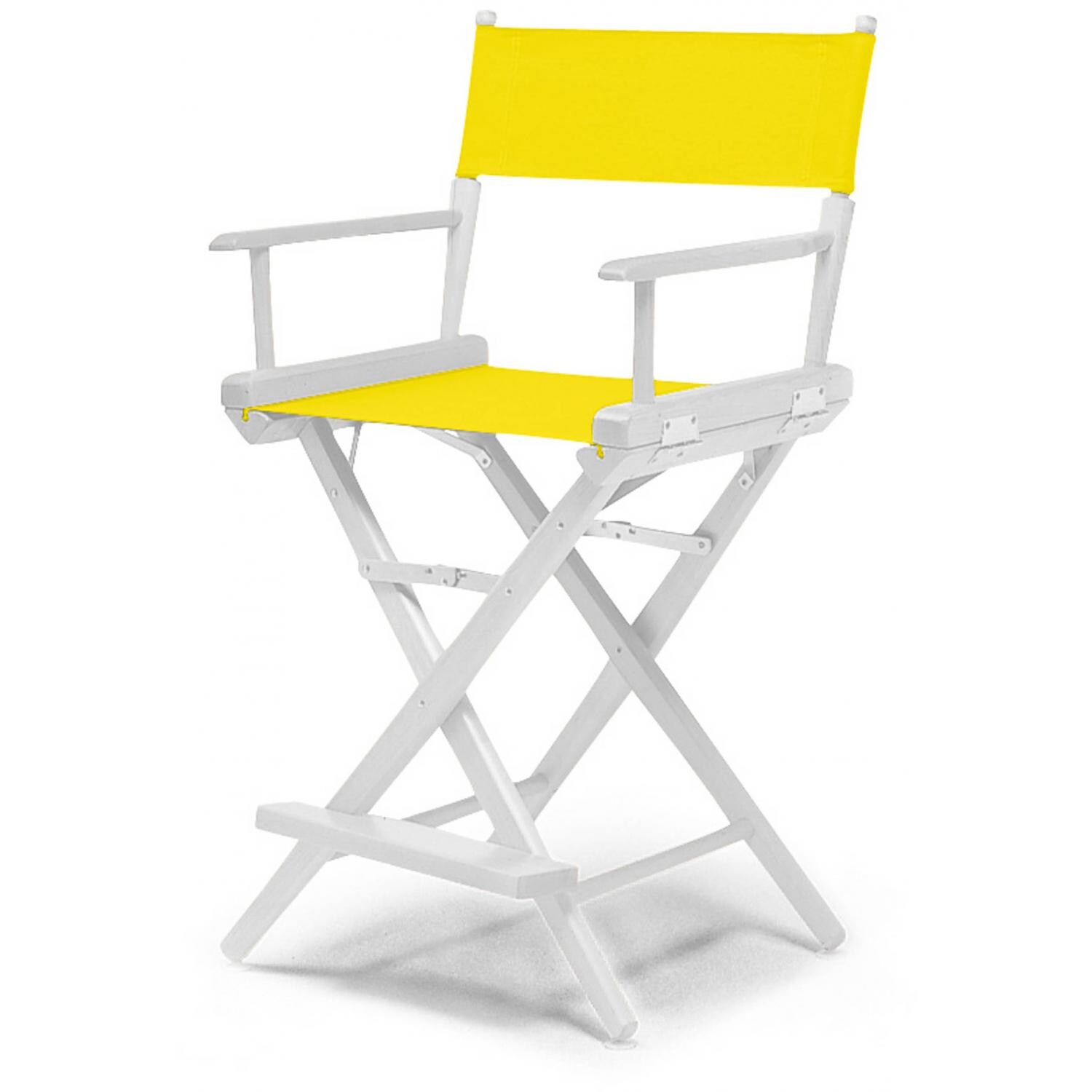 World Famous Counter Height Director Chair By Telescope Casual - White/Canary