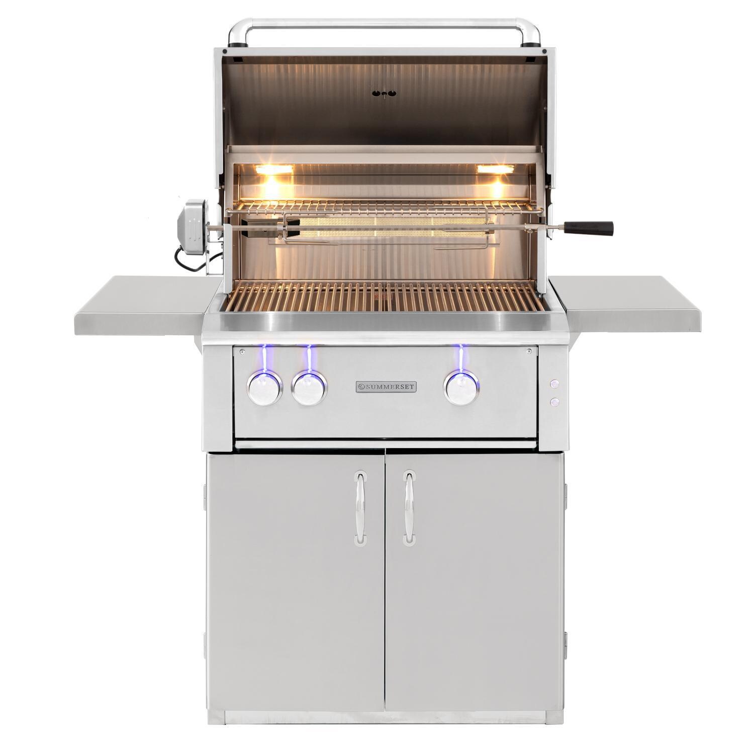 Summerset ALT30T-NG Alturi 30-Inch 2-Burner Natural Gas Grill With Stainless Steel Burners & Rotisserie - Hood Open thumbnail
