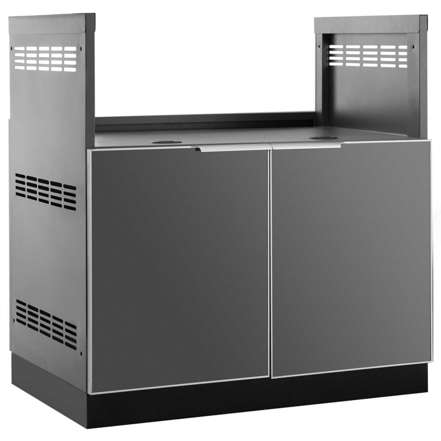 NewAge Outdoor Kitchen 33-Inch Aluminum Insert Grill Cabinet In Slate Gray - 65204