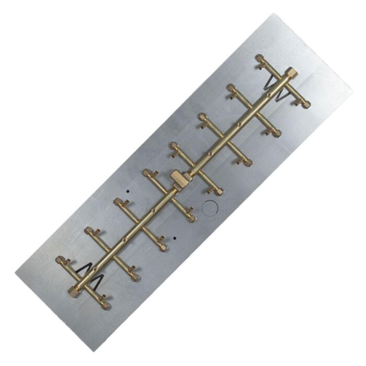 Warming Trends 30 1/2 X 7 Tree-Style Brass Natural Gas/Propane Burner w/ 36 X 11-in Plate