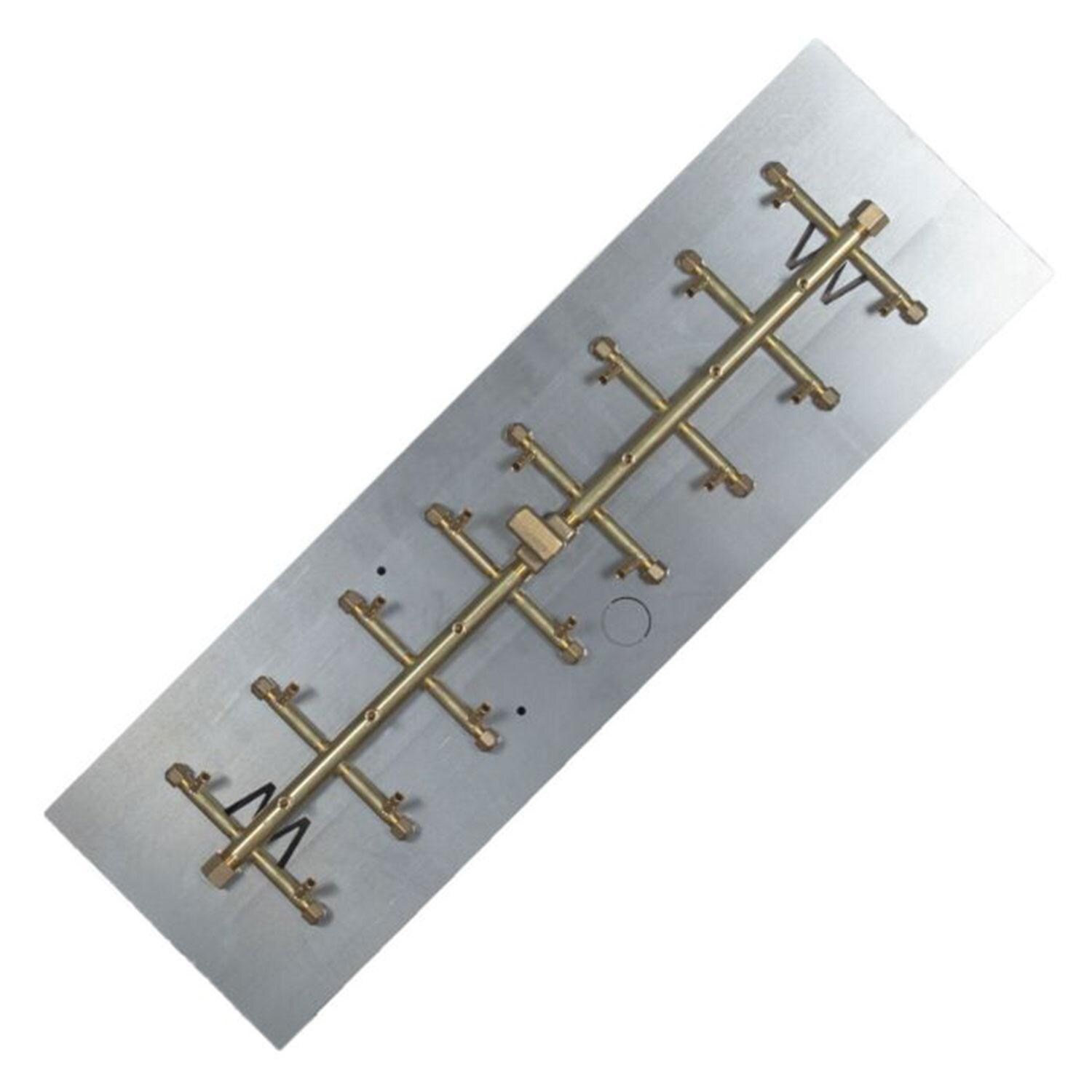 Warming Trends 30 1/2 X 7 Tree-Style Brass Natural Gas/Propane Burner w/ 36 X 11-in Plate