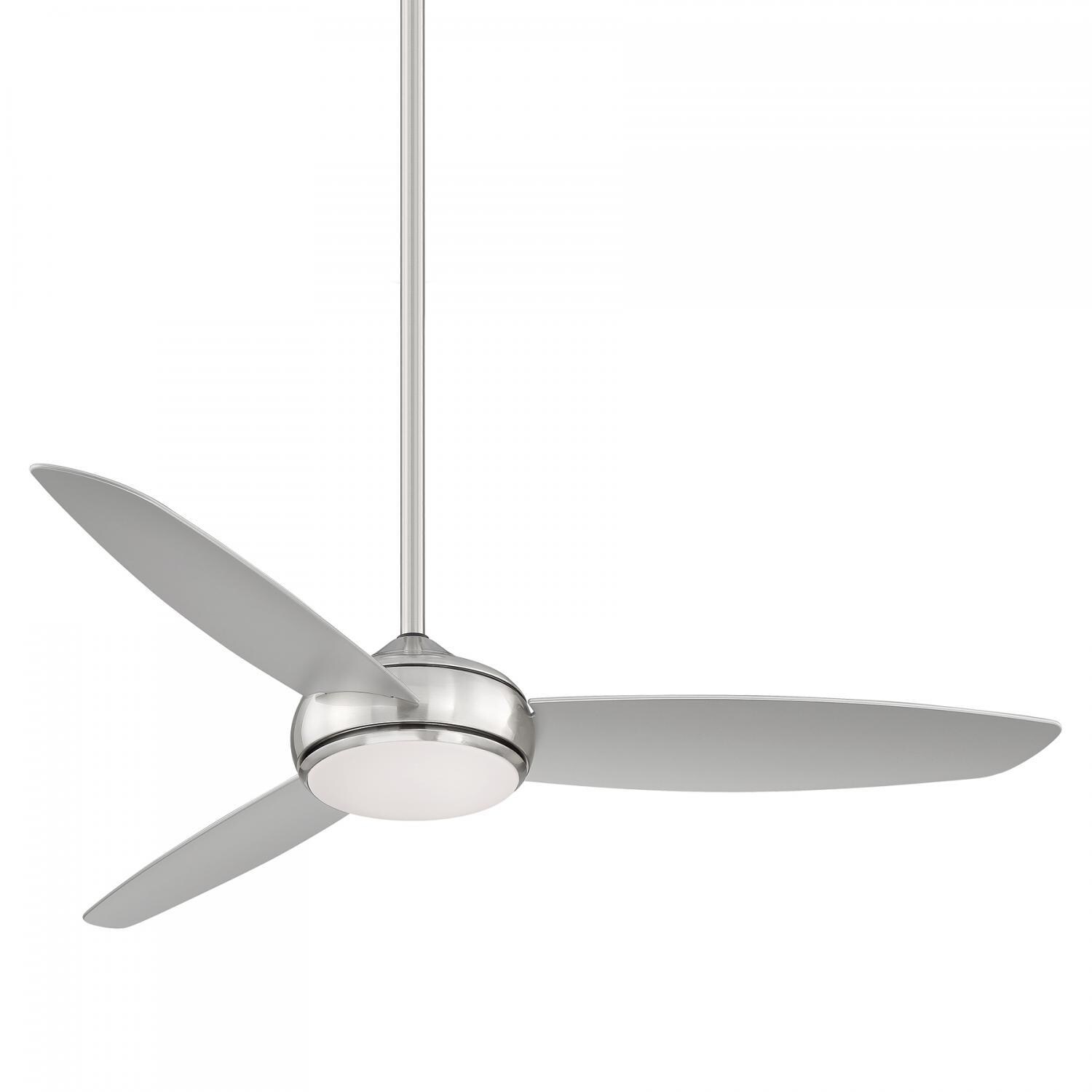 Minka-Aire F465L-BNW Concept IV 54-Inch 3-Blade LED Smart Ceiling Fan in Brushed Nickel Wet Finish w/ Silver Blades & Etched Opal Glass thumbnail
