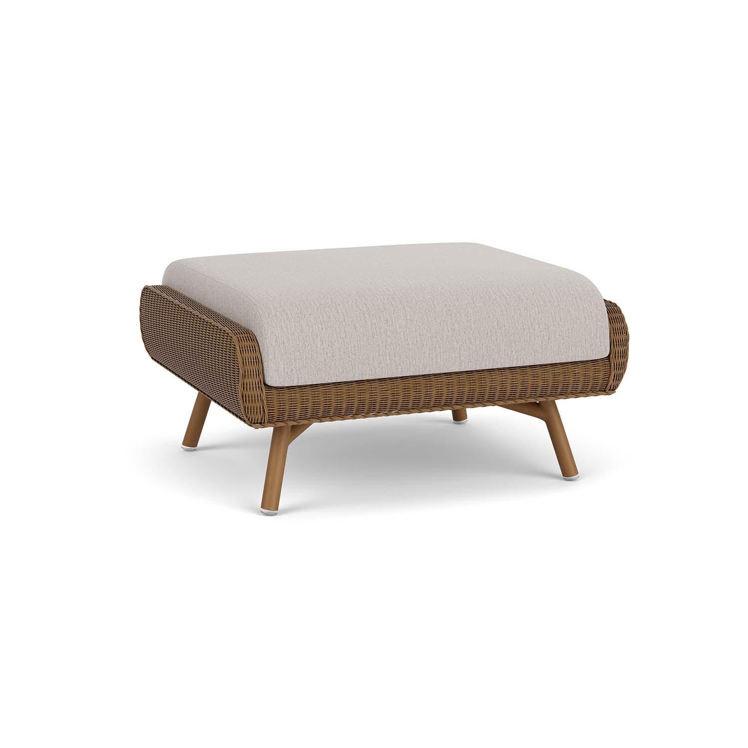 Lloyd Flanders Essence Ottoman W/Remy Cloud Fabric - Hickory Finish - Back Left thumbnail