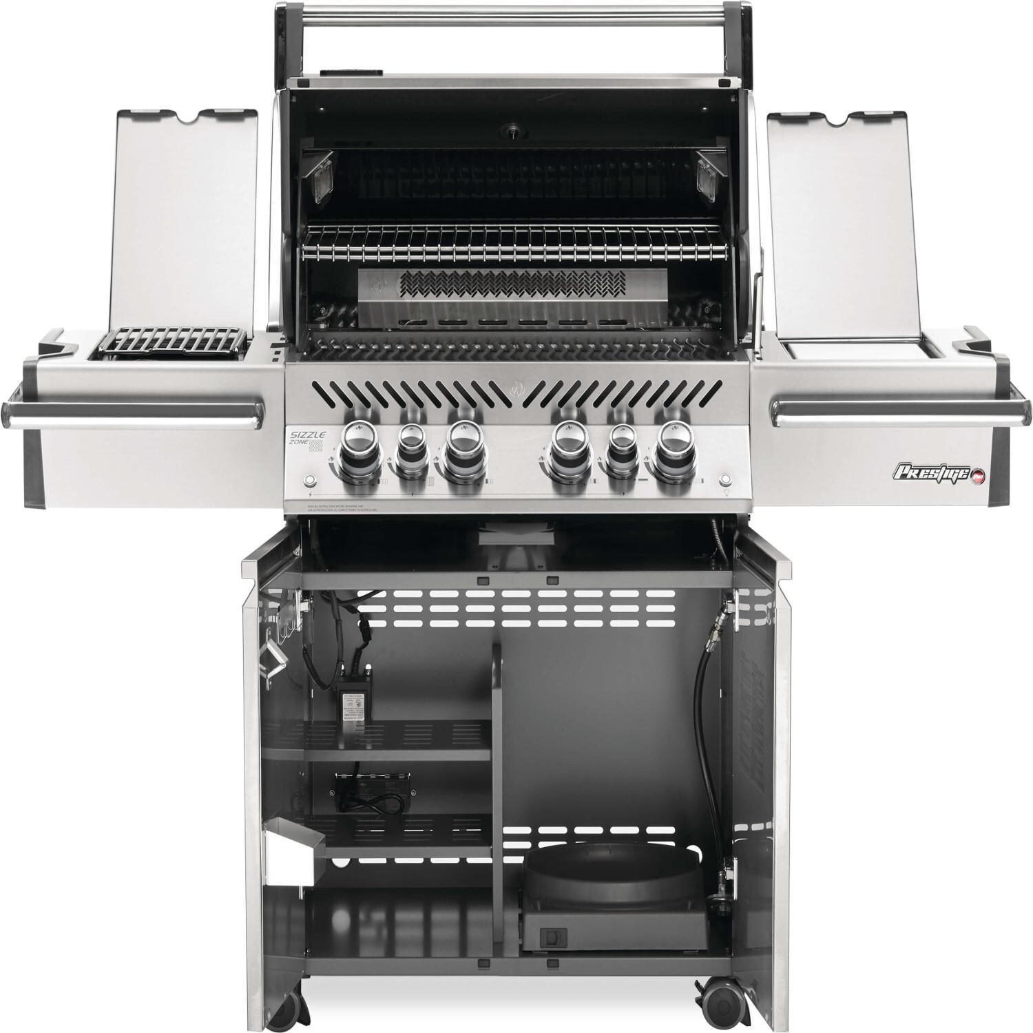 Napoleon PRO500RSIBNK-3 Prestige PRO 500 Special Edition Natural Gas Grill with Infrared Rear Burner and Infrared Side Burners - Black - Open View thumbnail