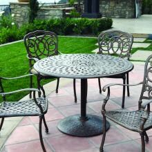 Darlee Florence 5 Piece Cast Aluminum Patio Dining Set With Pedestal Table - Antique Bronze image