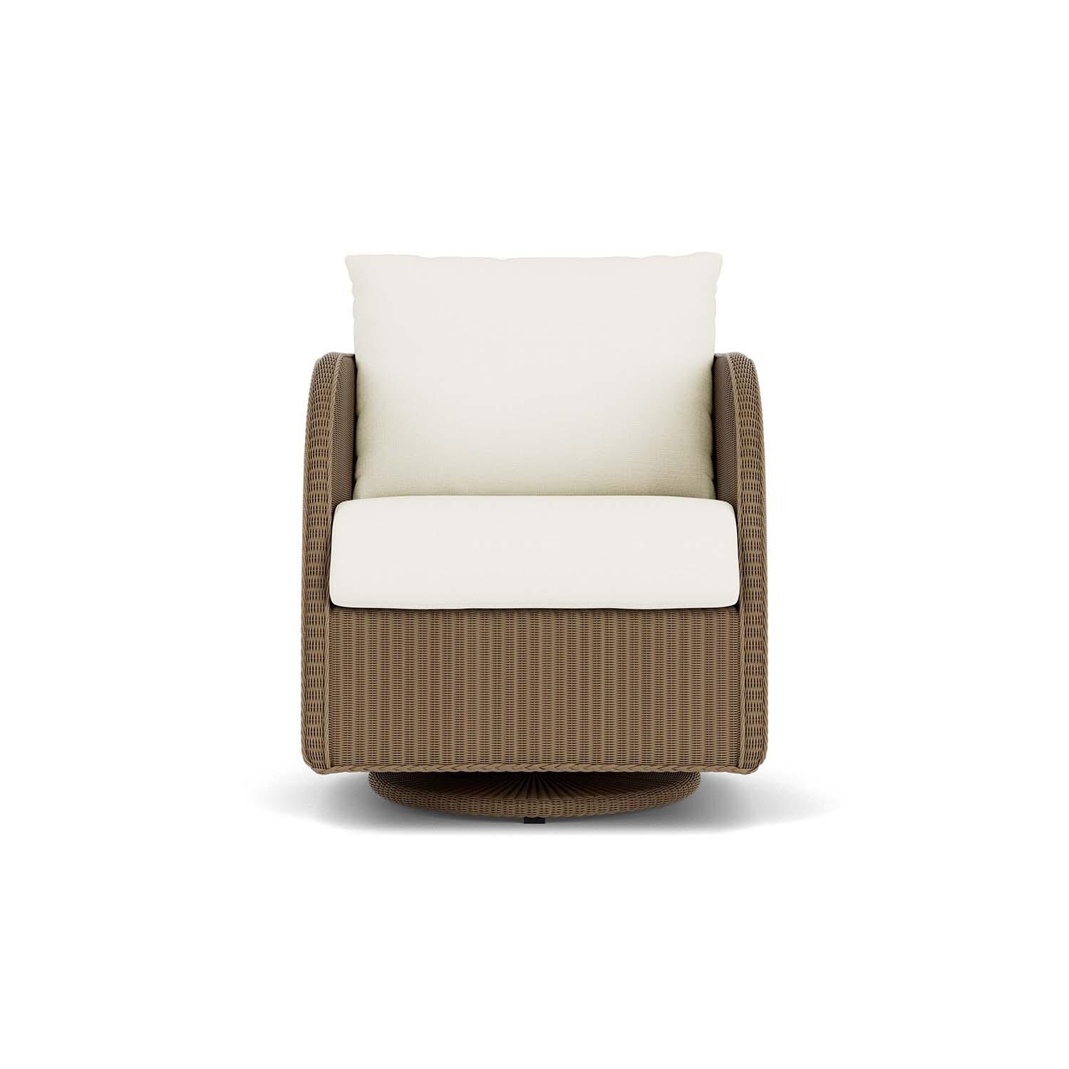 Essence Lloyd Loom Swivel Glider Club Chair in Fawn/Sailcloth Salt by Lloyd Flanders