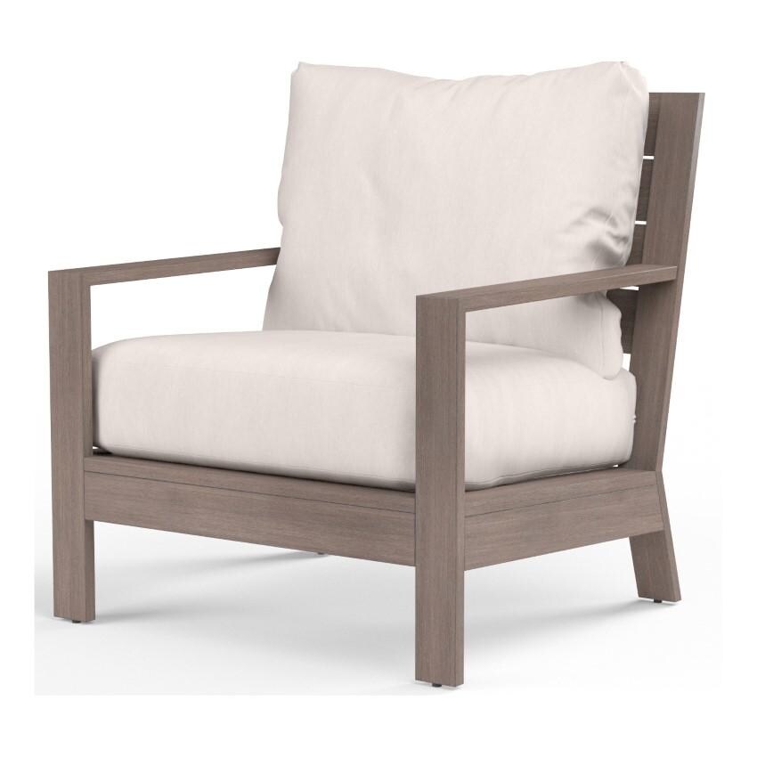 Laguna Aluminum Club Chair in Driftwood/Canvas Natural by Sunset West
