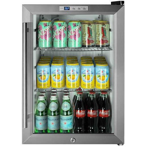 Summit Commercial 2.5 Cu. Ft. Freestanding Beverage Center - SCR312LCSS - Stocked View thumbnail