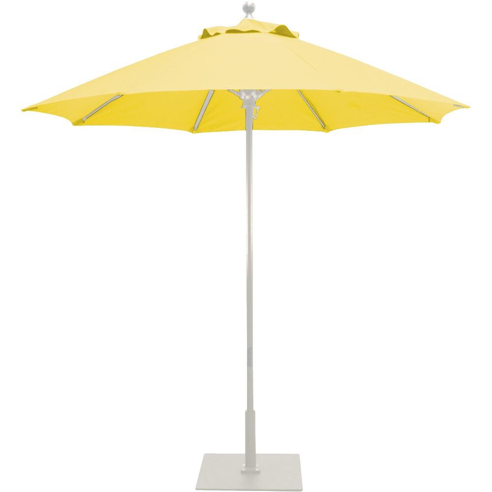 Galtech 7.5 Ft. Octagonal Aluminum Patio Market Umbrella W/ Push Lift - White Frame W/ Sunbrella Canvas Sunflower Yellow Canopy