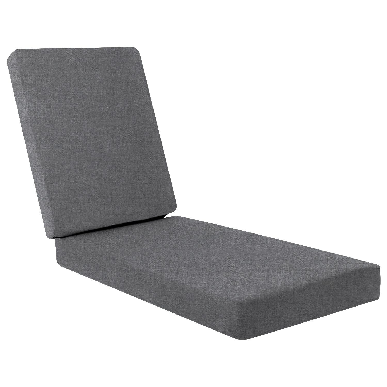 Sunbrella Cast Slate Extra Long Outdoor Replacement Chaise Lounge Cushion W/ Knife Edge By UltimatePatio.com thumbnail