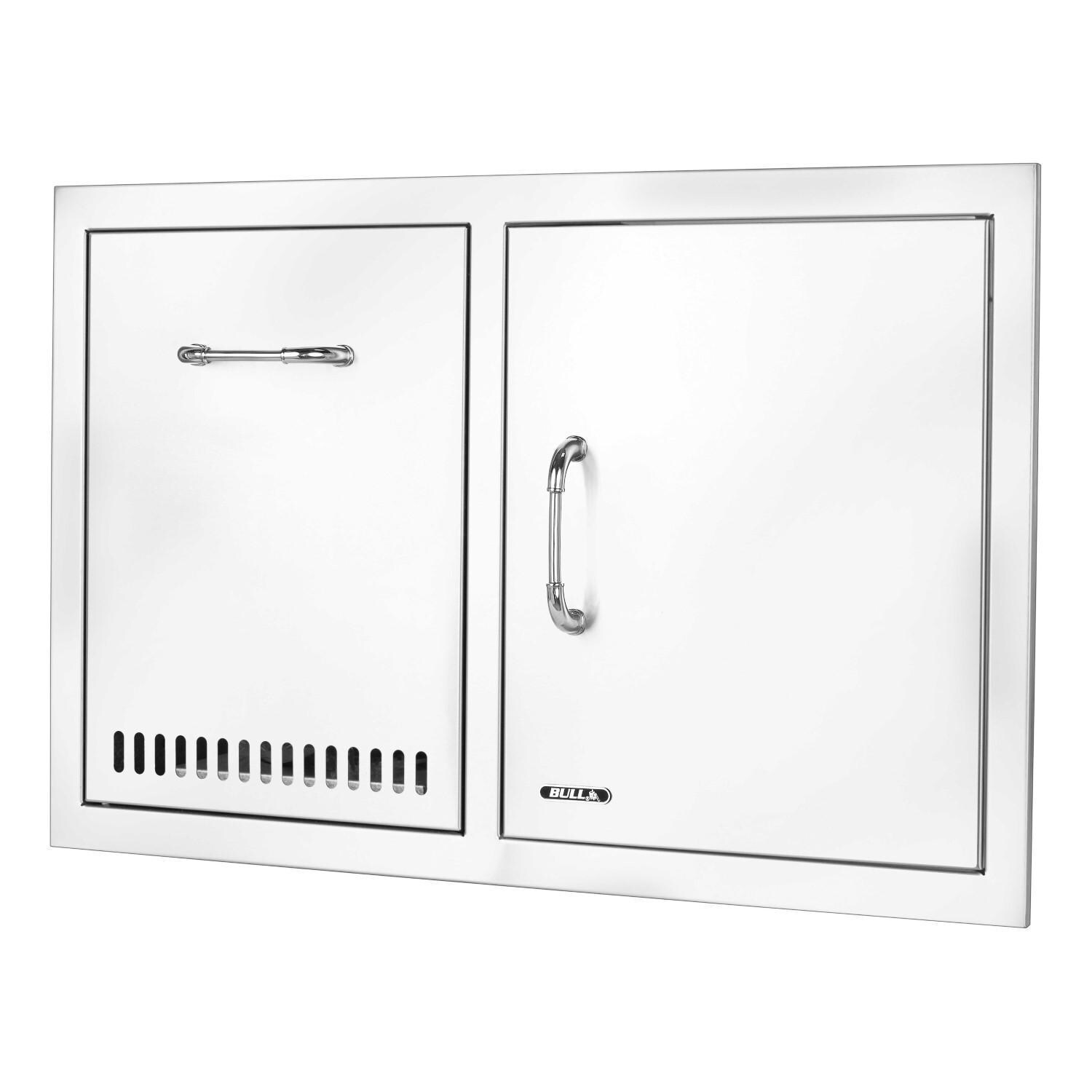 Bull 65790 32-Inch Stainless Steel Access Door & Propane Drawer Combo W/ Reveal - Left Facing - White Background thumbnail