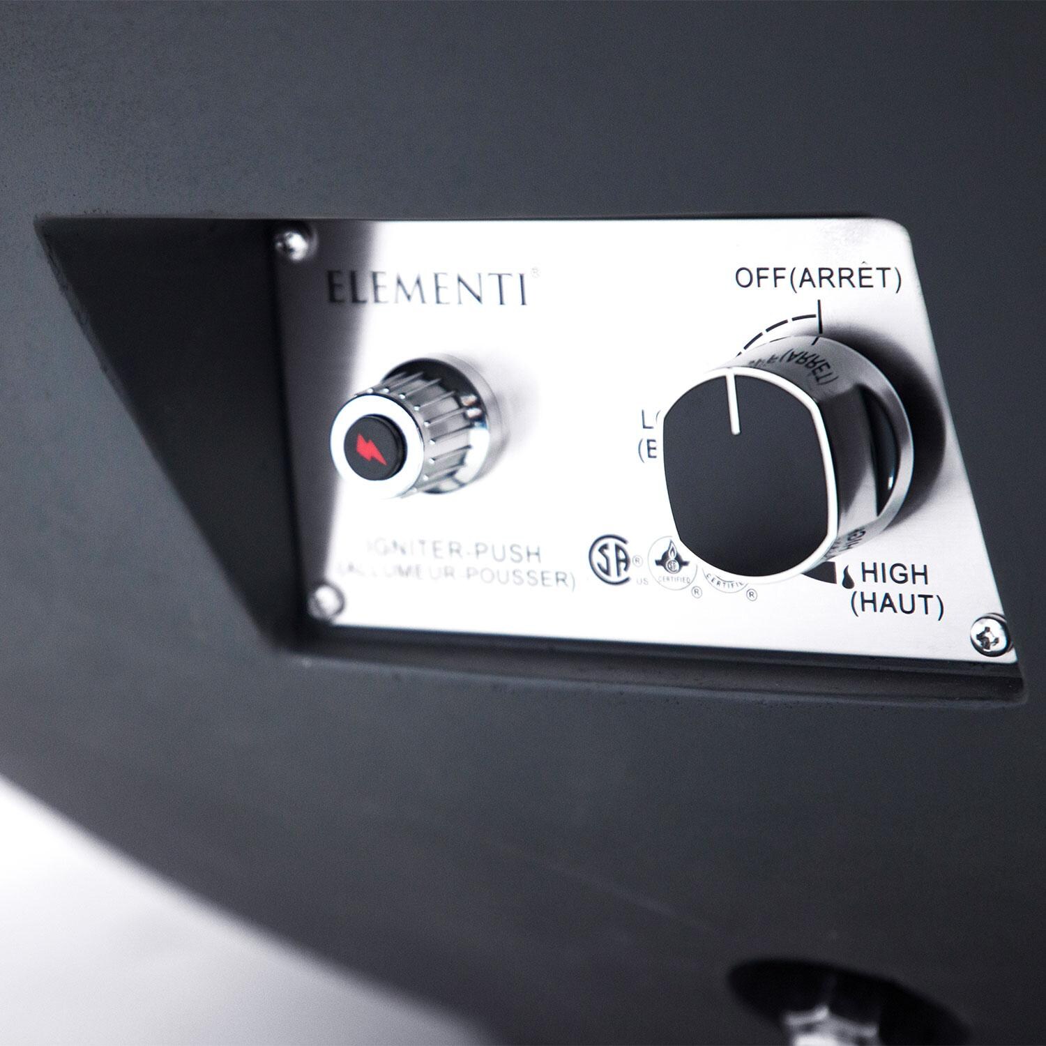 Elementi OFG420DG-LP Rose Bowl 48-in Liquid Propane Concrete Fire Pit in Dark Grey - Control System - Detail thumbnail