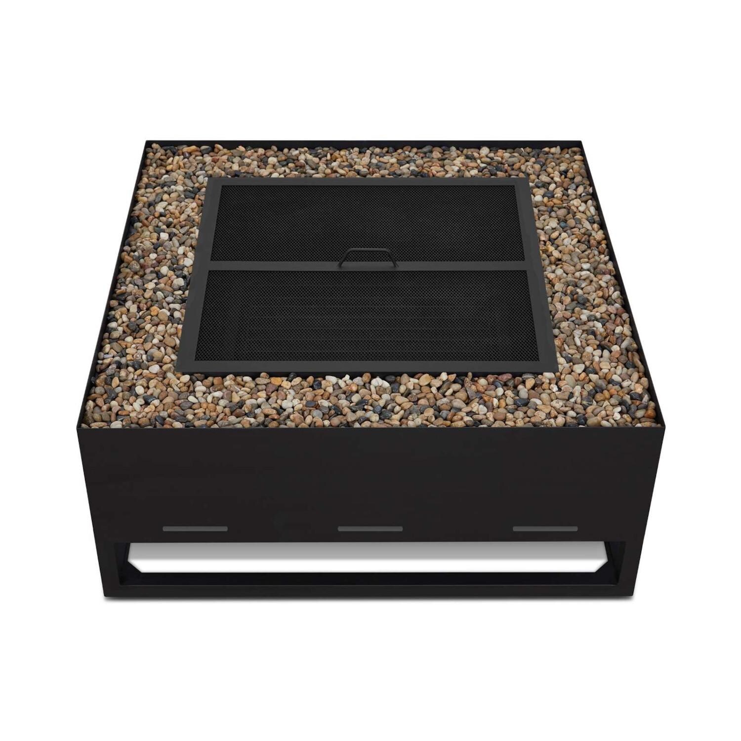 Lakeview SC965BLK Cannebelle 36-Inch Square Wood Burning Fire Pit - Black - Top View thumbnail