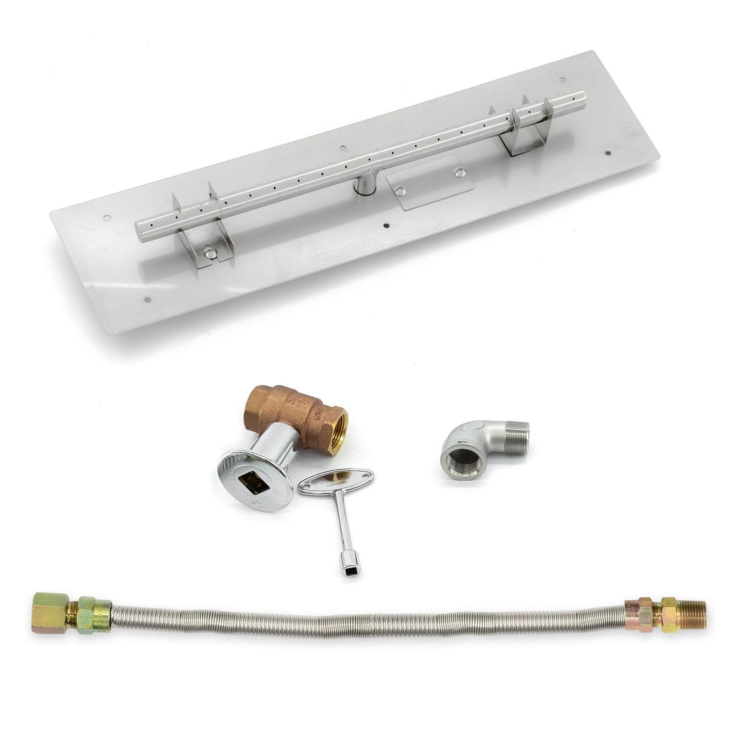 BBQGuys Signature 24-Inch Flat Linear Pan W/ 19-Inch Natural Gas T-Burner & Connection Kit image