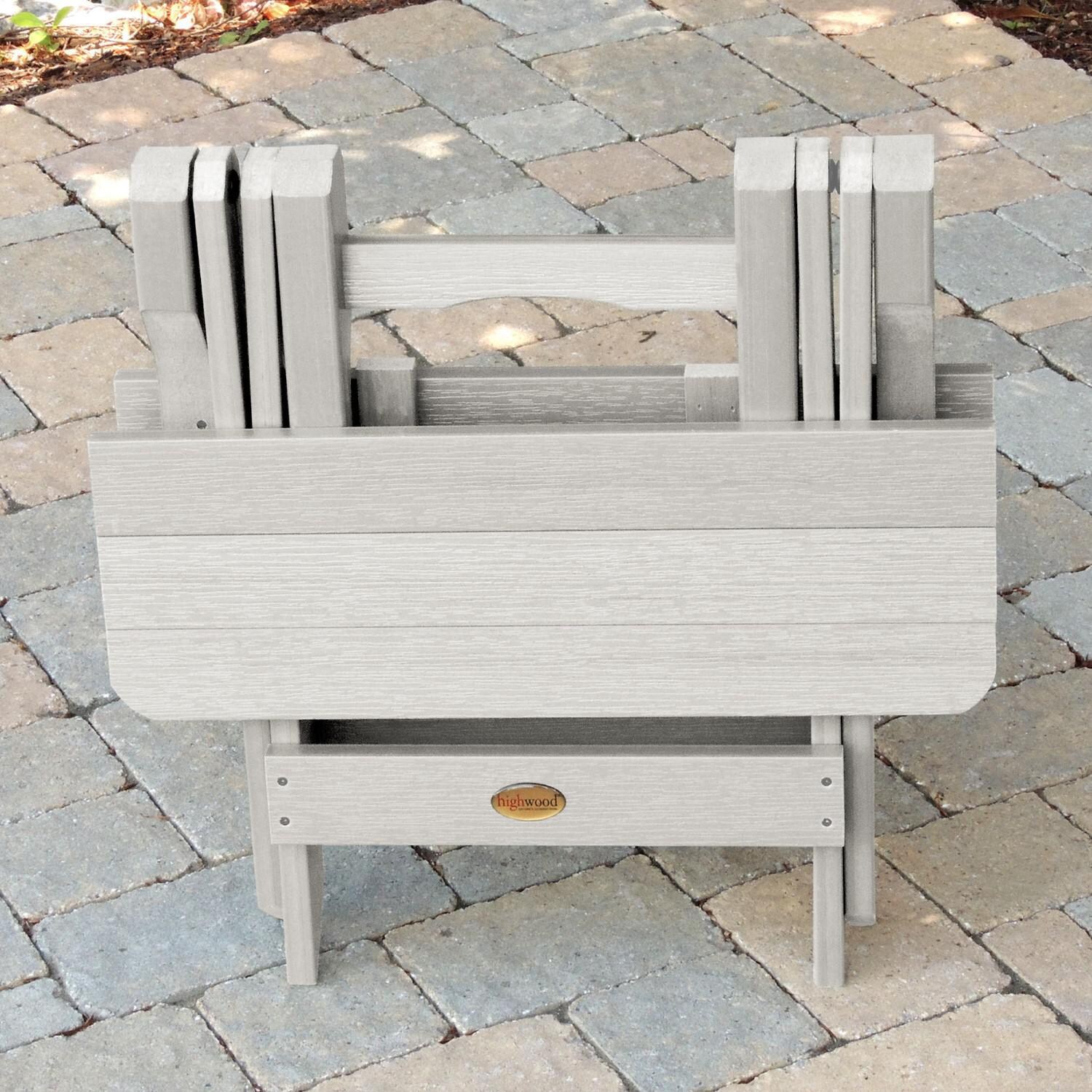 Lakeview Folding Adirondack Side Table - Harbor Gray - Folded thumbnail