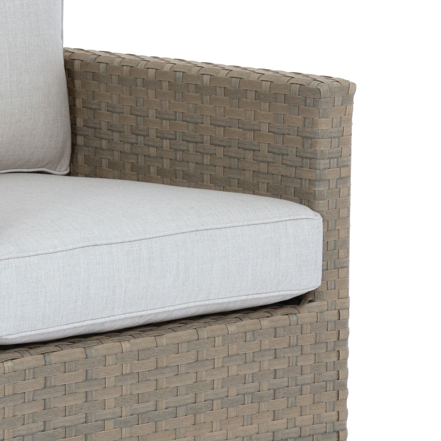 Sunset West - 2001-21SR-40433 - Majorca Resin Wicker Swivel Rocker Patio Club Chair W/ Sunbrella Cast Silver Cushions - Front Detail thumbnail