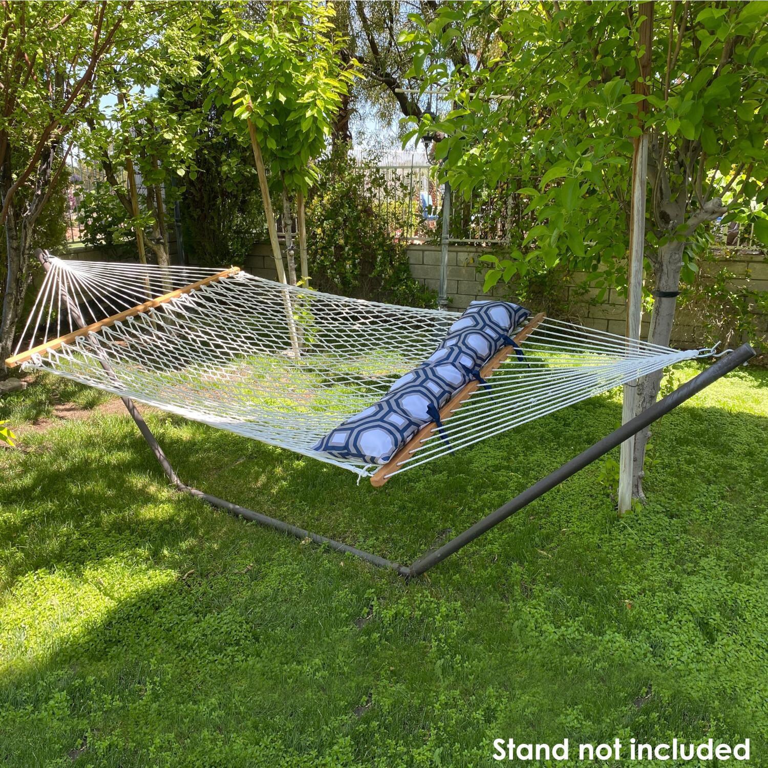 Ultimate Patio Classic Double Rope Hammock w/ Pillow - White - Lifestyle thumbnail