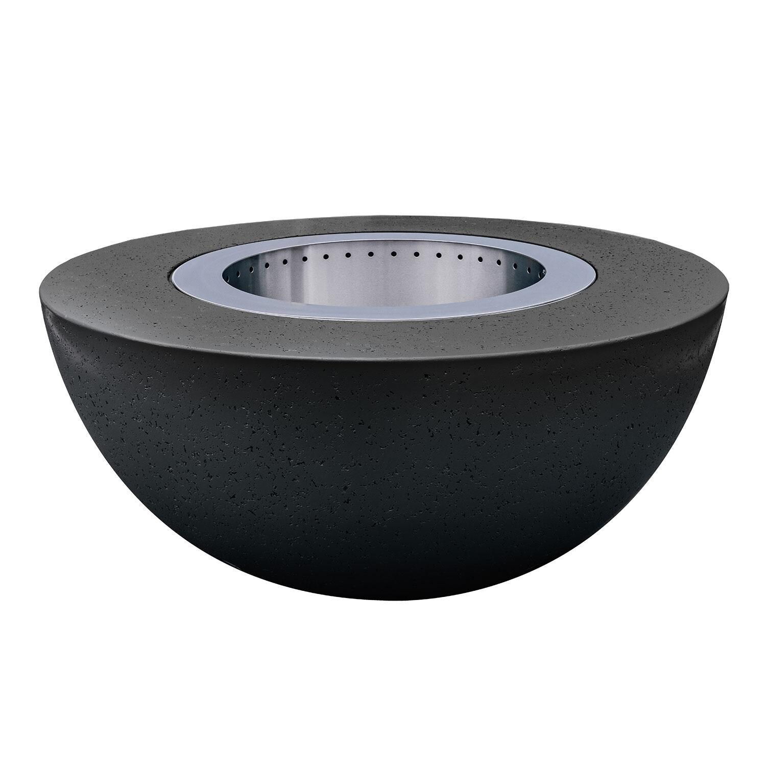 The Lume Surround 42 Inch Smokeless Round GFRC Wood Fire Pit By Firegear Outdoors - Raven - White Background thumbnail