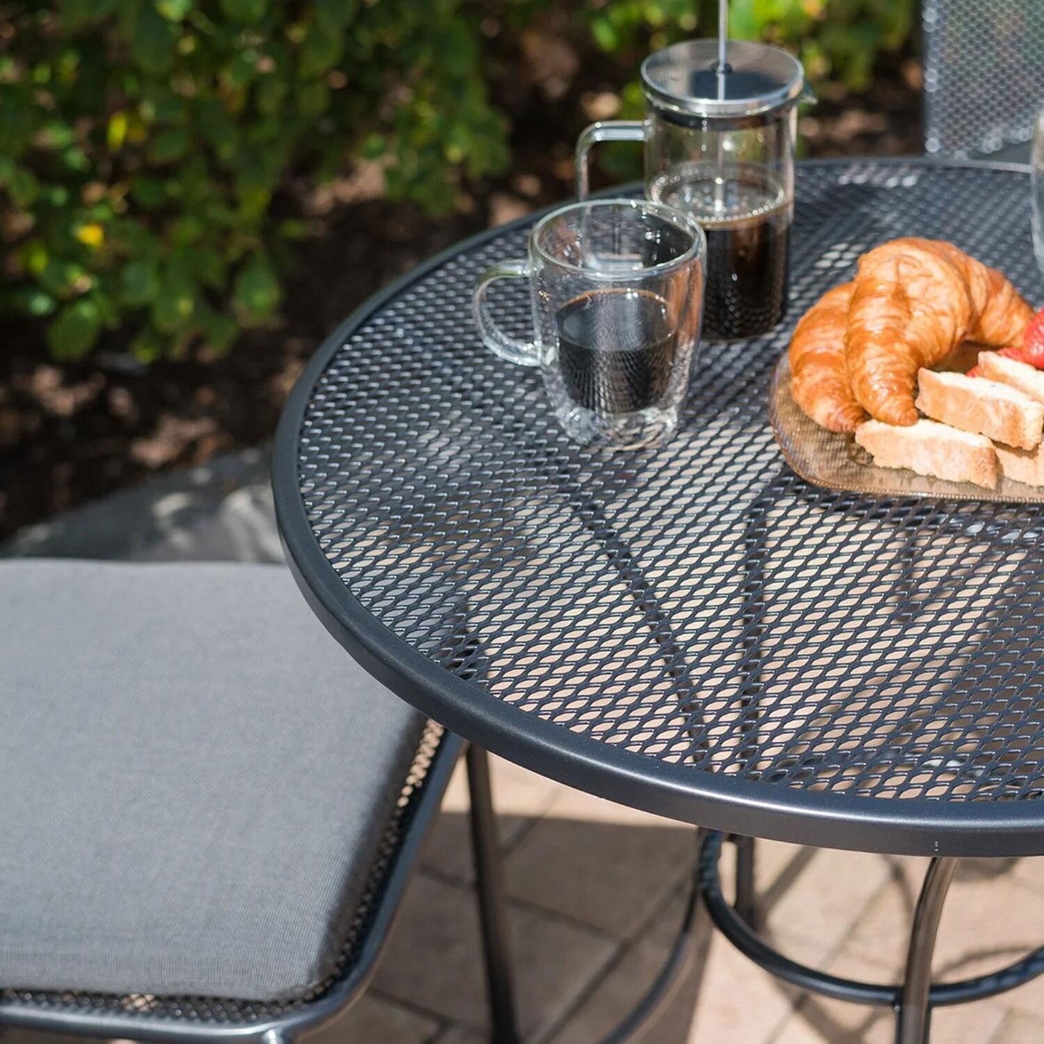 KETTLER 24 Inch Steel Round Mesh Bistro Dining Table - Overhead View - Detail thumbnail
