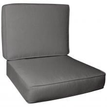 Sunbrella Canvas Charcoal Medium Outdoor Replacement Club Chair Cushion Set W/ Piping By BBQGuys image